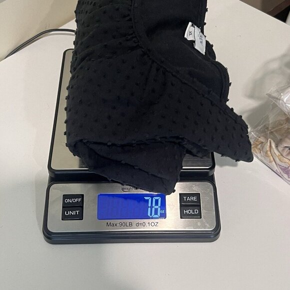 J Crew Swiss Dot Top Women’s XL Boho Peasant Popover Preppy Black Pleated - Picture 7 of 7